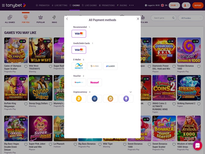TonyBet Casino screenshot 3