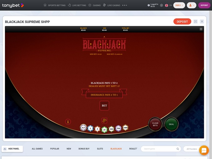 TonyBet Casino screenshot 6