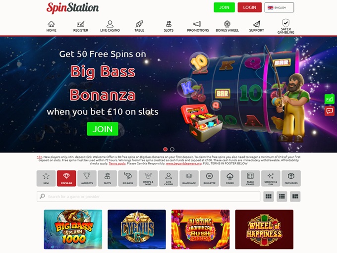SpinStation Casino lobby