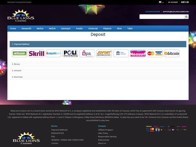 BlueLions Casino screenshot 3