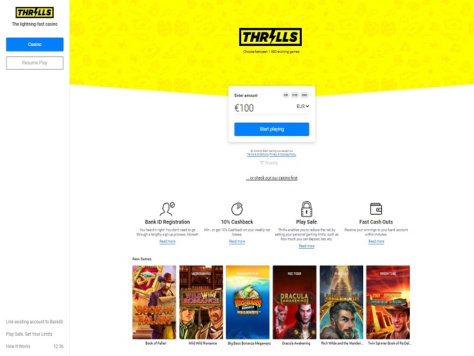 Thrills Casino screenshot 1
