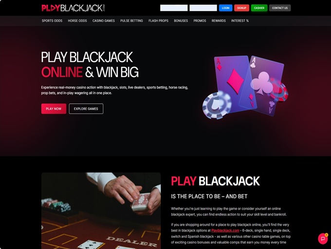 PlayBlackjack lobby