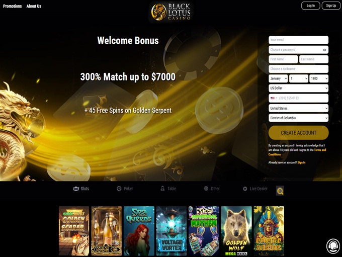 Black Lotus Casino lobby