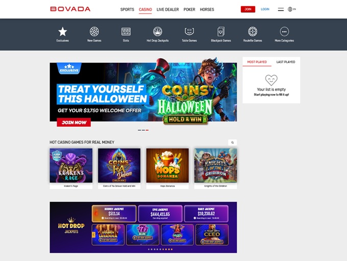 Bovada Casino screenshot 1