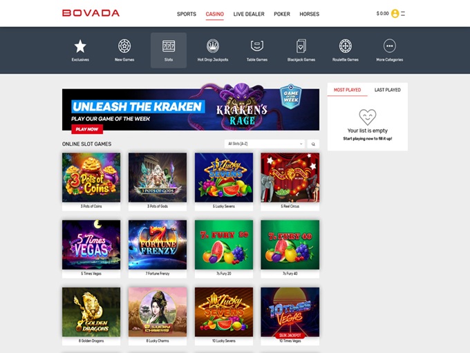 Bovada Casino screenshot 2