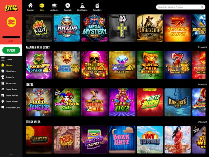 SuperCasino screenshot 2