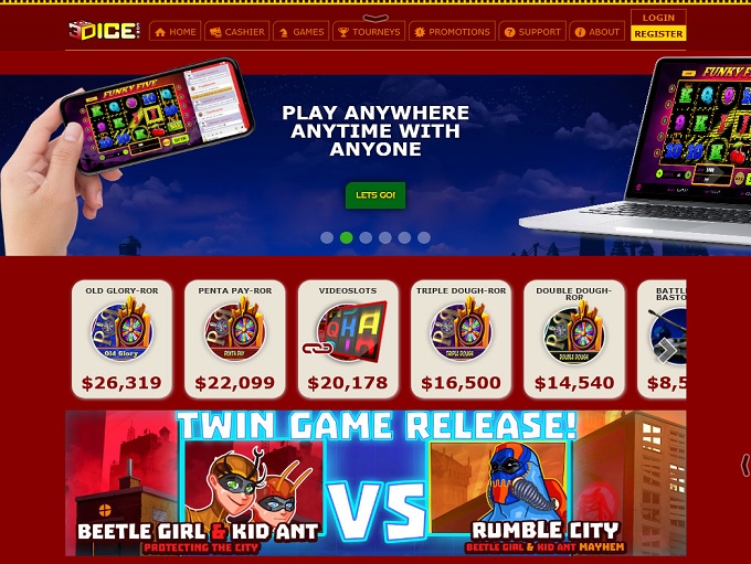 3Dice Casino lobby