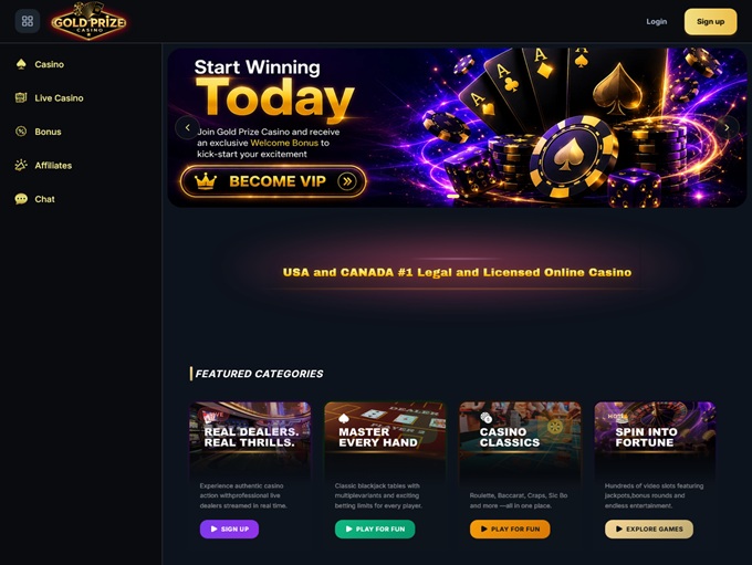 Gold Prize Casino lobby