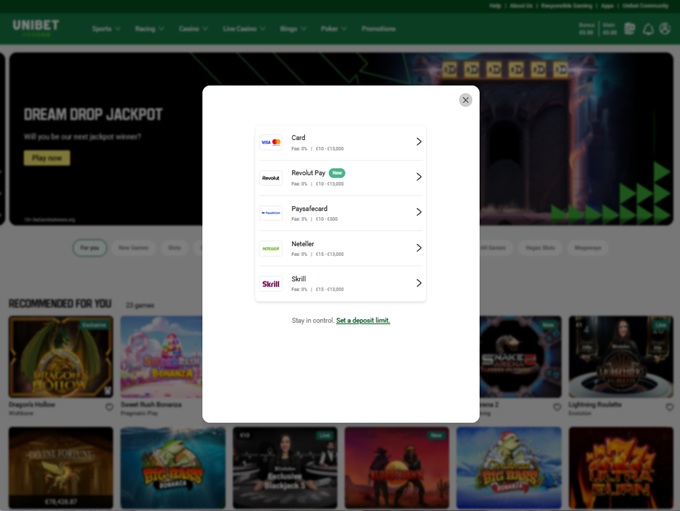 Unibet Casino screenshot 3