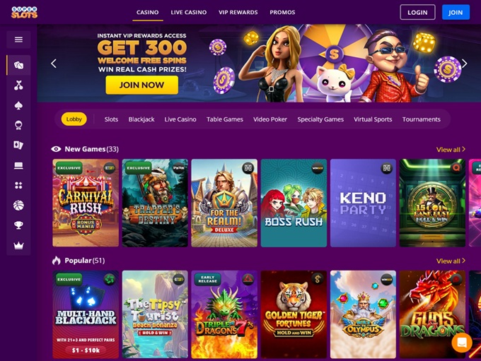 Super Slots lobby