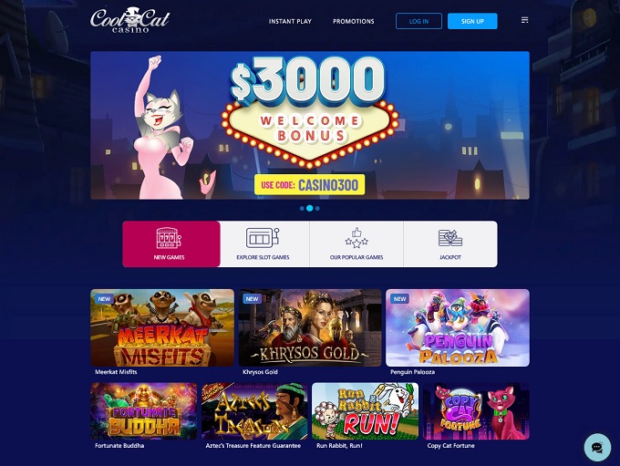 Cool Cat Casino lobby
