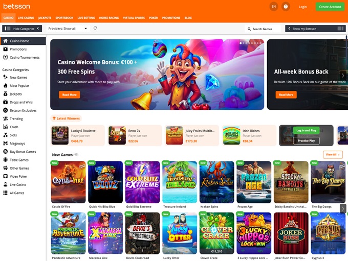 Betsson Casino screenshot 1