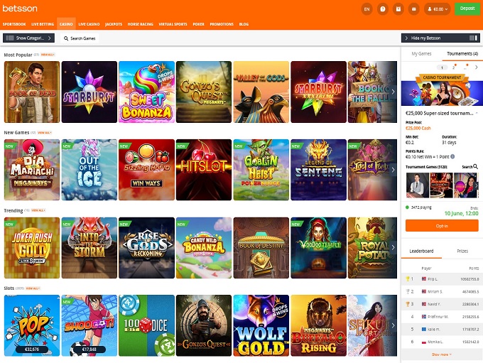 Betsson Casino screenshot 2
