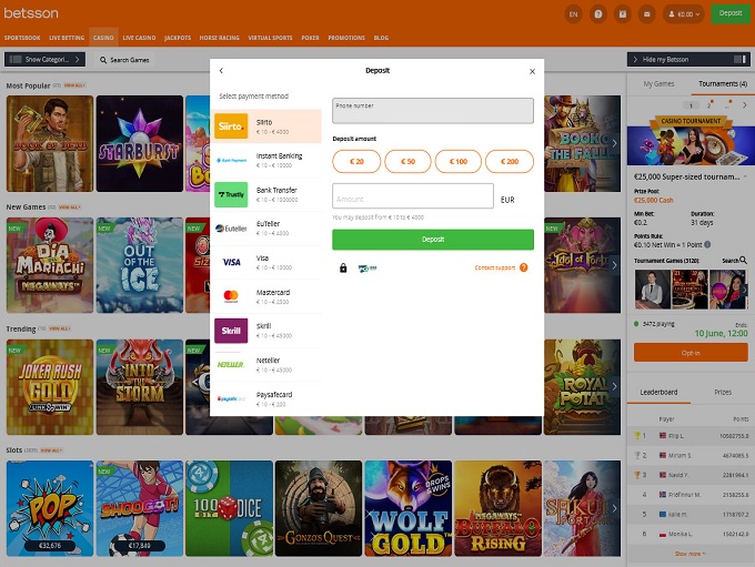Betsson Casino screenshot 3
