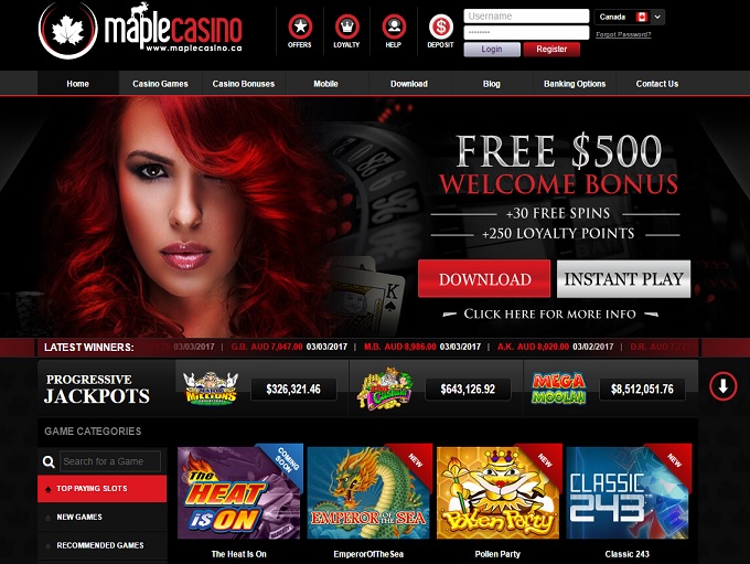 Maple Casino screenshot 1