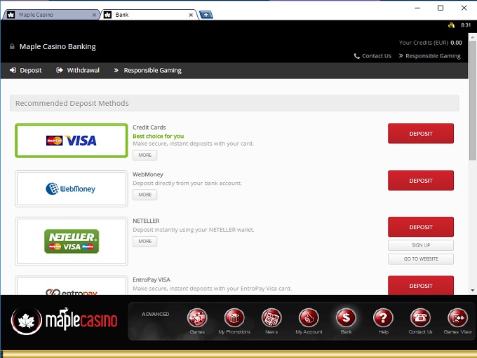 Maple Casino screenshot 3
