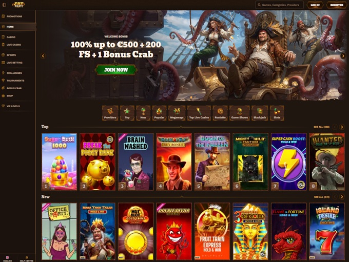 Fat Pirate Casino lobby